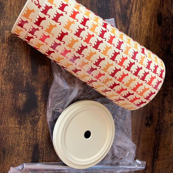 Cat Lady Box - 17 ounce Orange Cat Insulated Tumbler with Lid & Straw - Picture 3 of 5